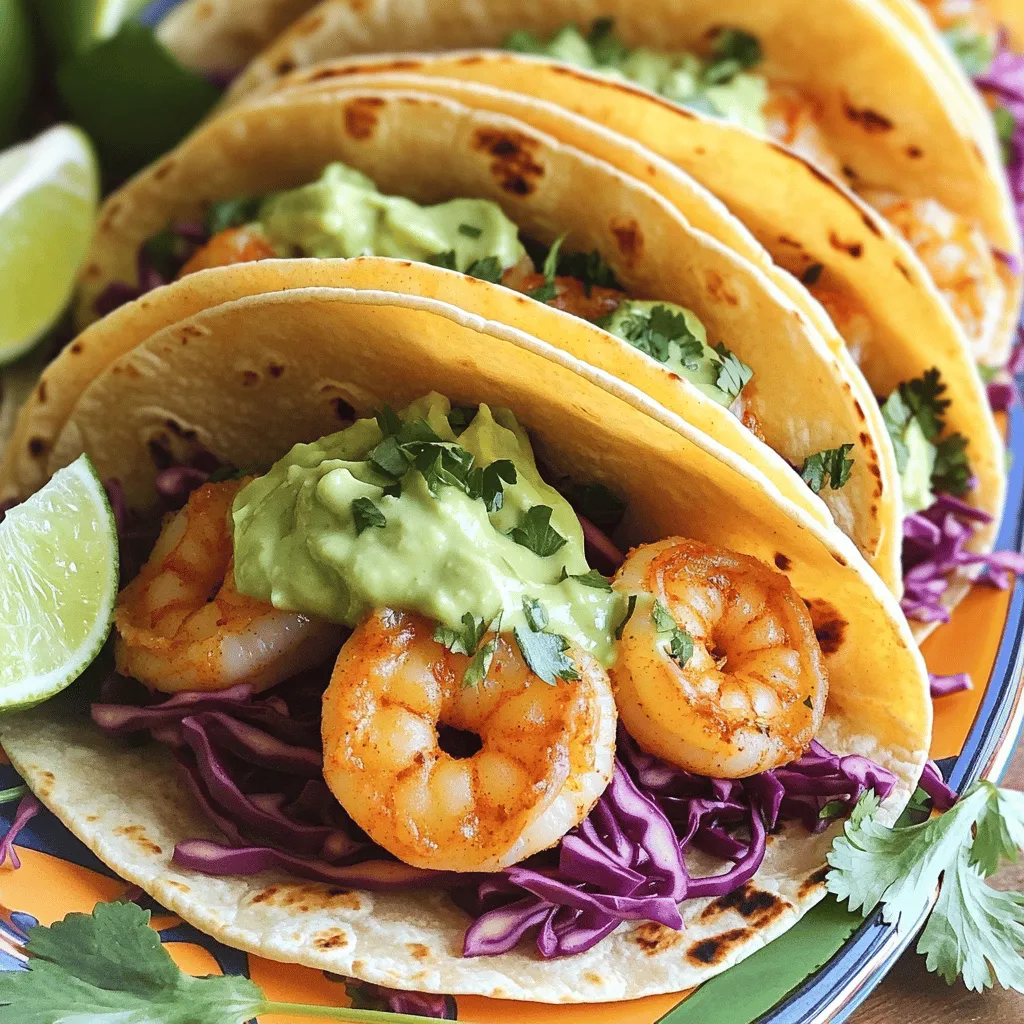 Mouthwatering Shrimp Tacos with Avocado Cream Recipe
