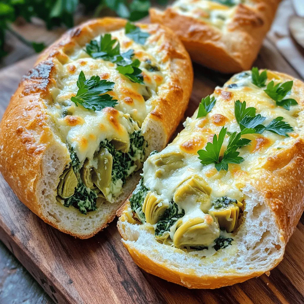 Cheesy Spinach Artichoke Bread Loaded with Flavor