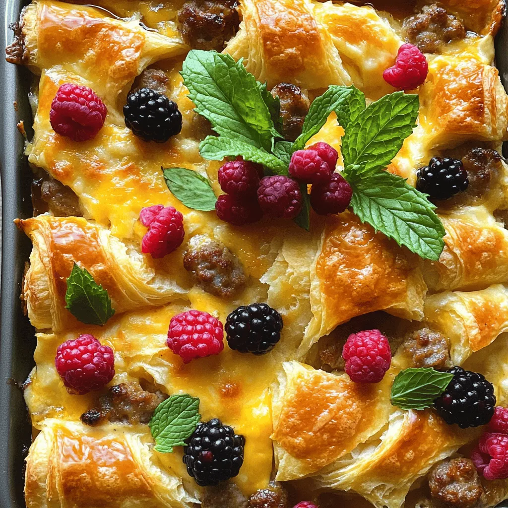 For the Overnight Croissant Breakfast Casserole, gather these key ingredients: