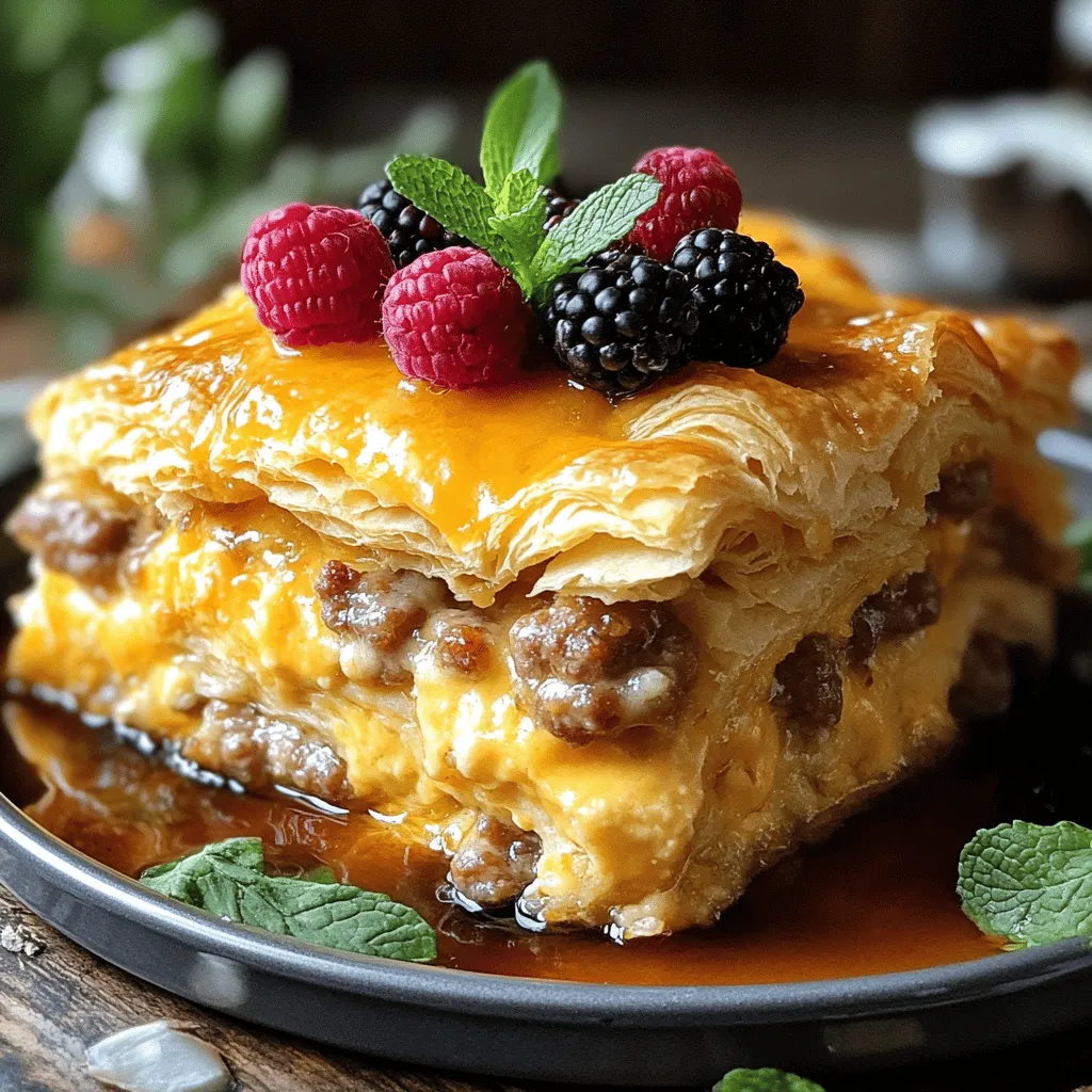 Overnight Croissant Breakfast Casserole Delight