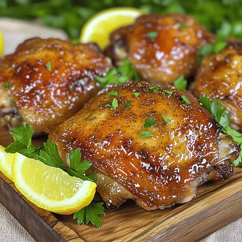 To cook ranch chicken thighs, start with the right ingredients. You will need four bone-in, skin-on chicken thighs, ranch seasoning mix, olive oil, Dijon mustard, honey, garlic powder, smoked paprika, salt, and pepper. For garnish, fresh parsley and lemon wedges add a nice touch.