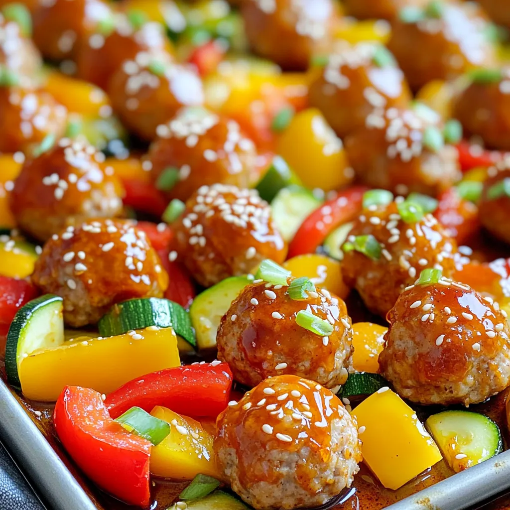 Sheet-Pan Sweet Chili Turkey Meatballs Delightful Meal