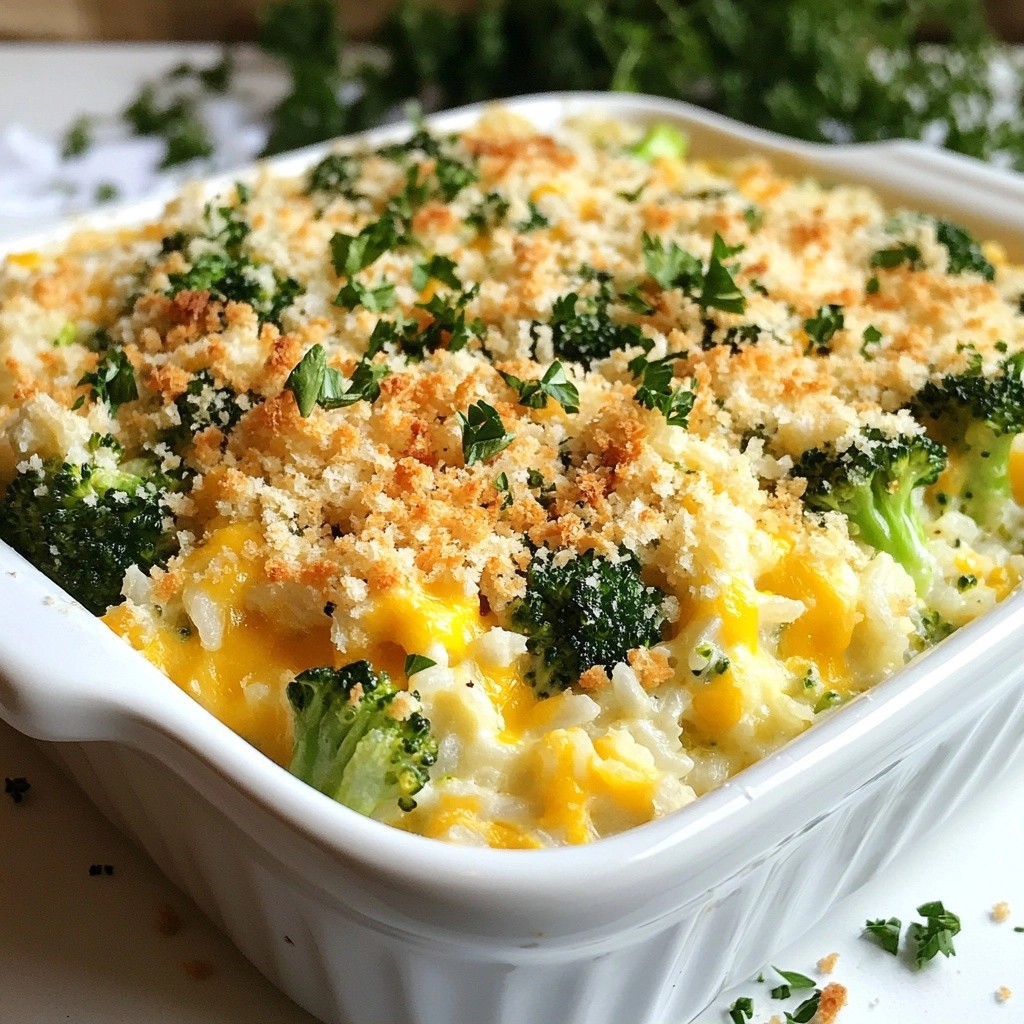 Cozy Homestyle Broccoli and Cheddar Rice Bake Recipe