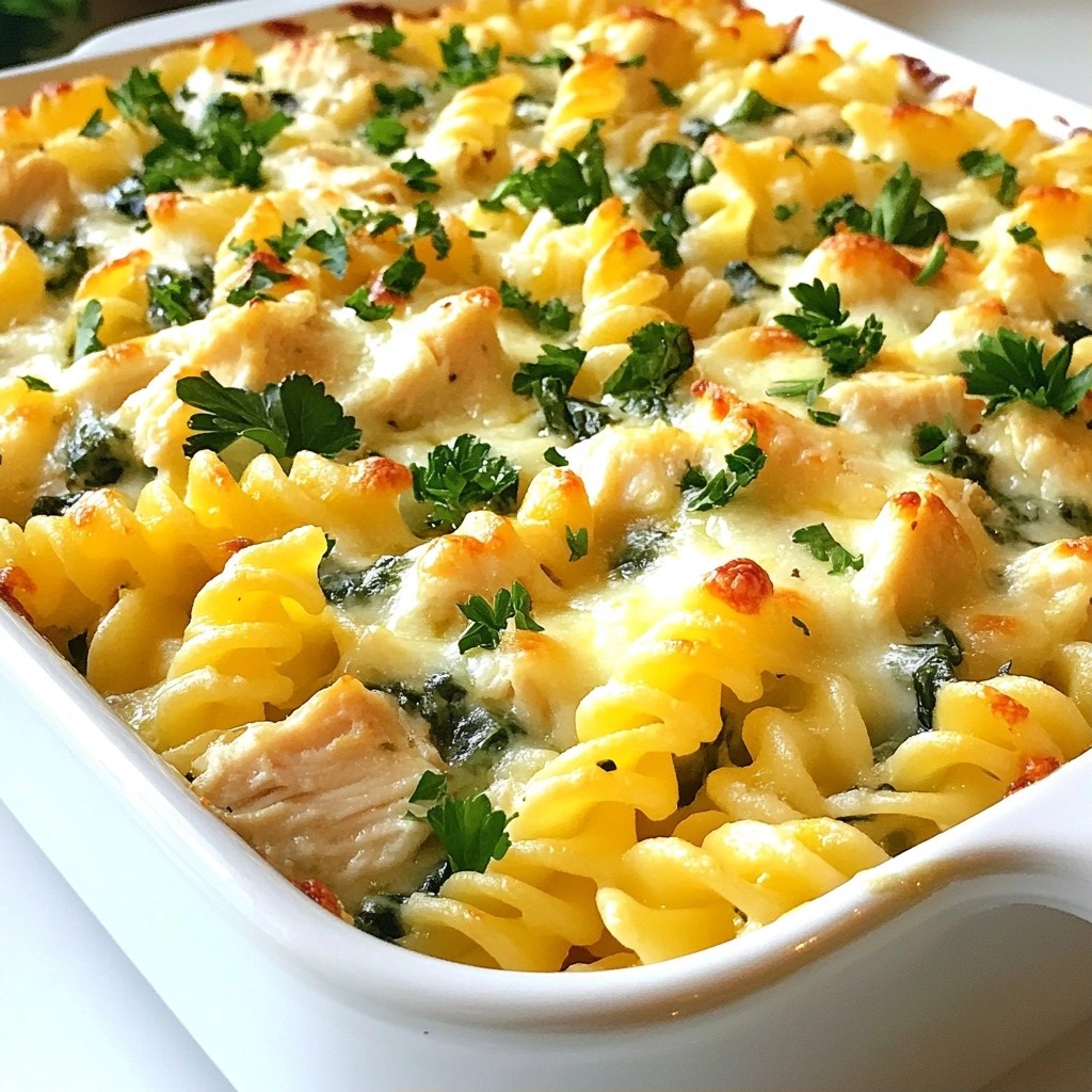 Rich Southern Chicken and Spinach Pasta Bake Delight