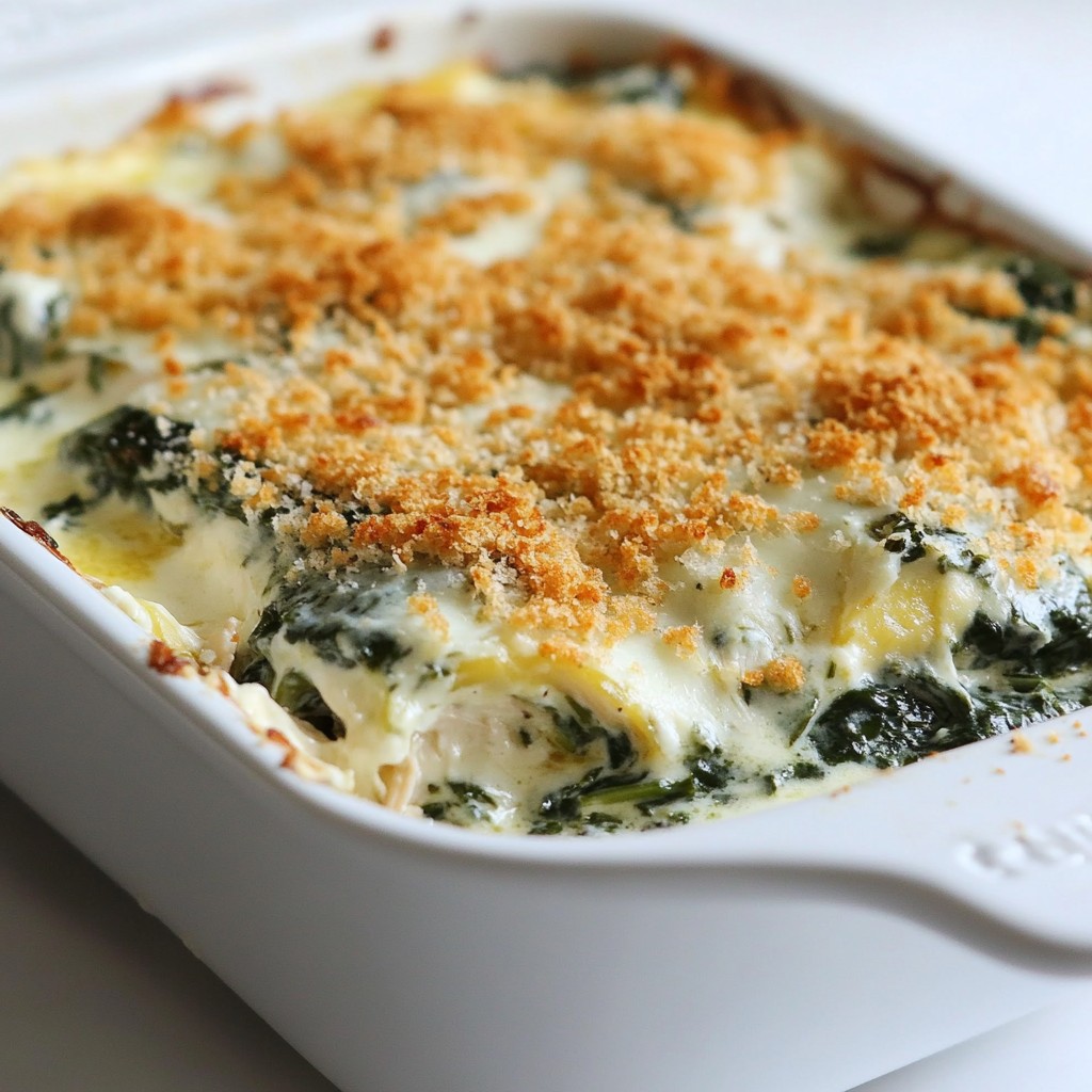 Cozy Creamed Spinach and Chicken Casserole Delight
