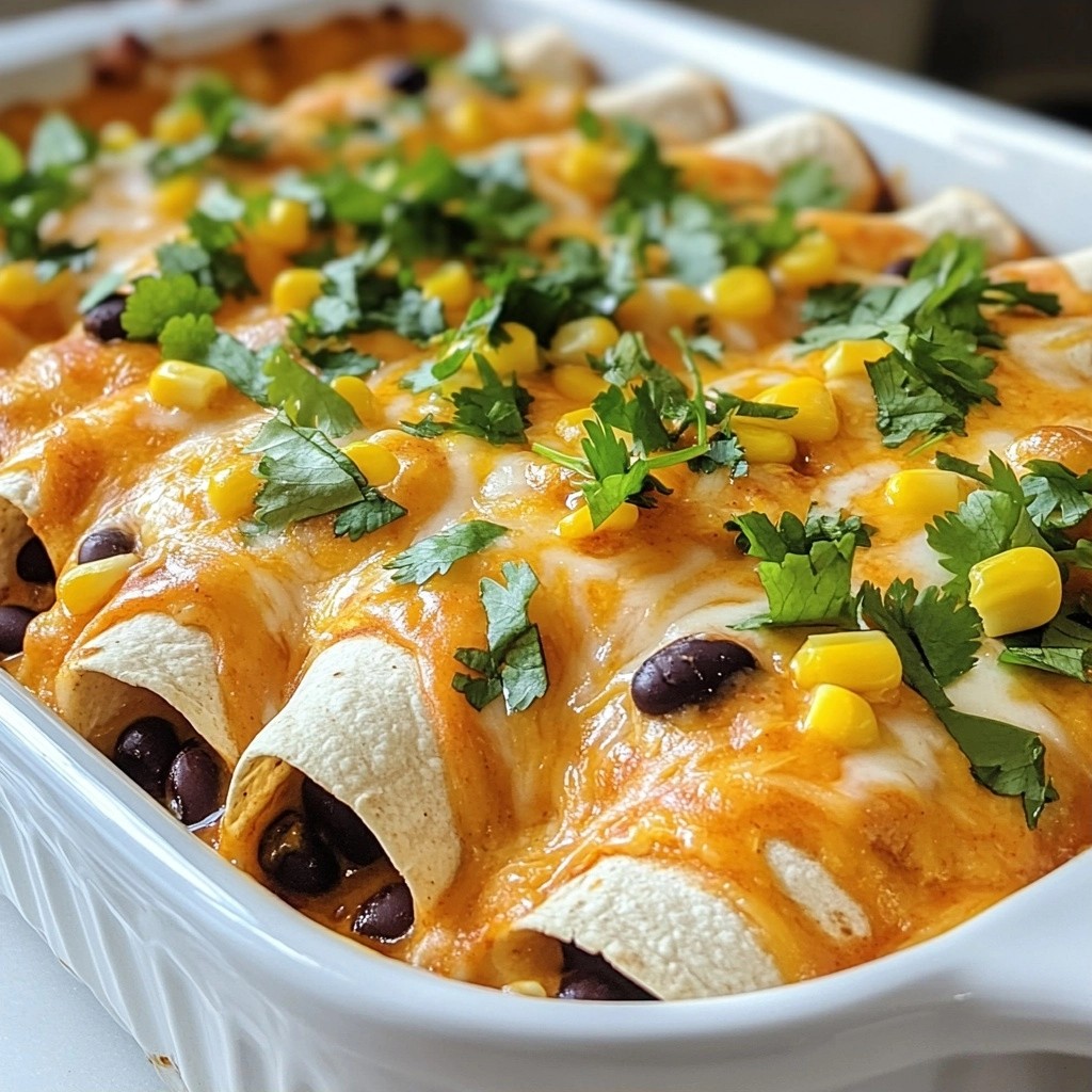 Creamy Homestyle Chicken and Cheddar Enchilada Bake
