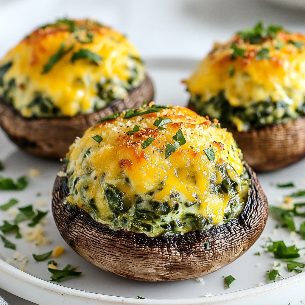 Cheesy Spinach Stuffed Mushrooms Irresistible Appetizer