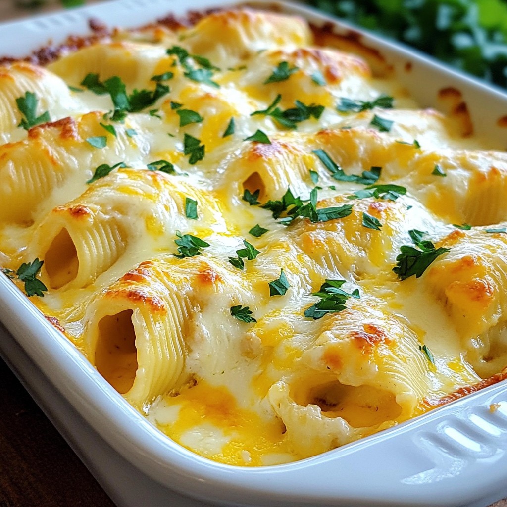Chicken Alfredo Stuffed Shells Tasty Cooking Delight