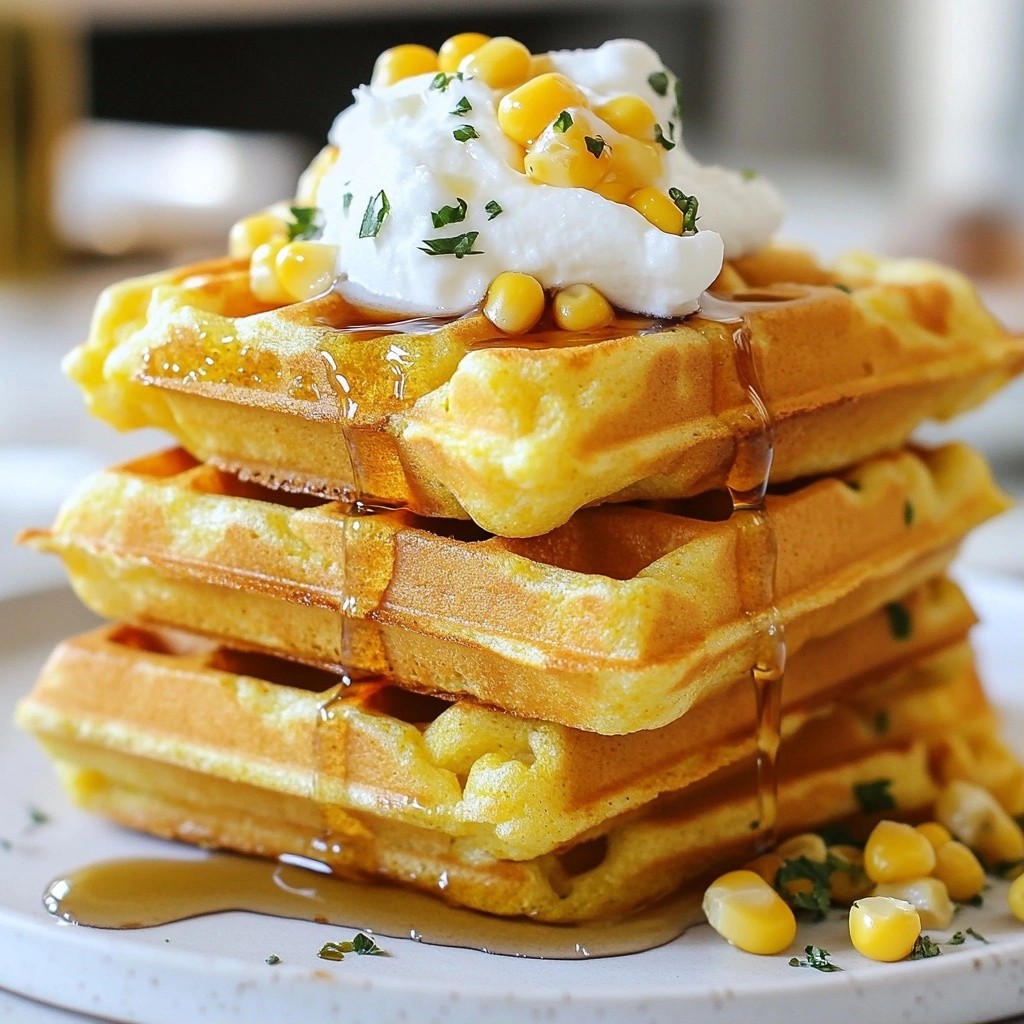 Fluffy Southern Buttermilk Cornbread Waffles Recipe