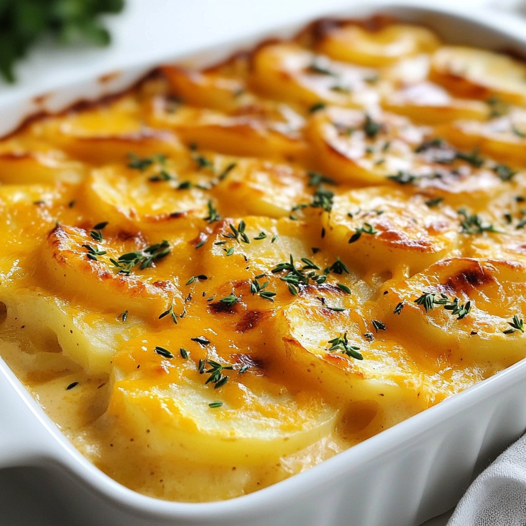 Creamy Homestyle Cheddar Scalloped Potatoes Delight