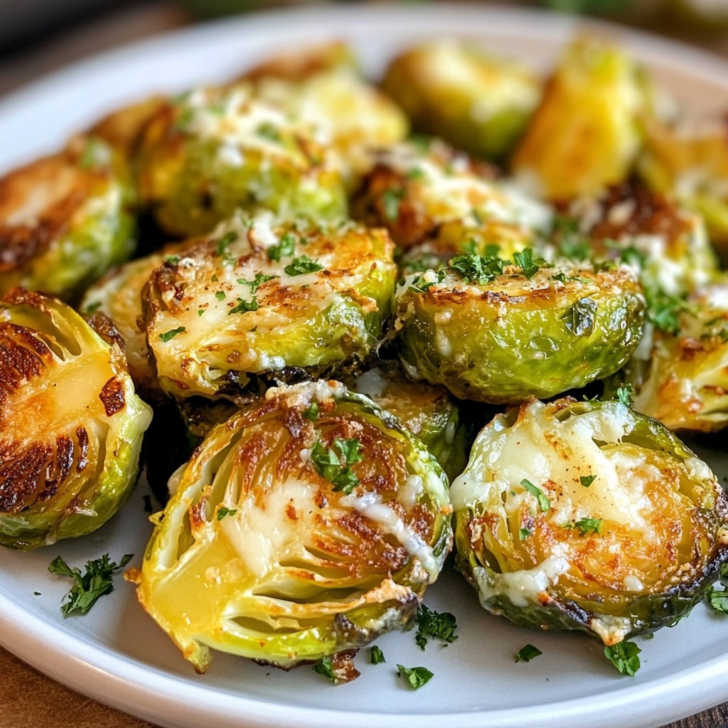 Garlic Parmesan Air Fryer Brussels Sprouts Delight
