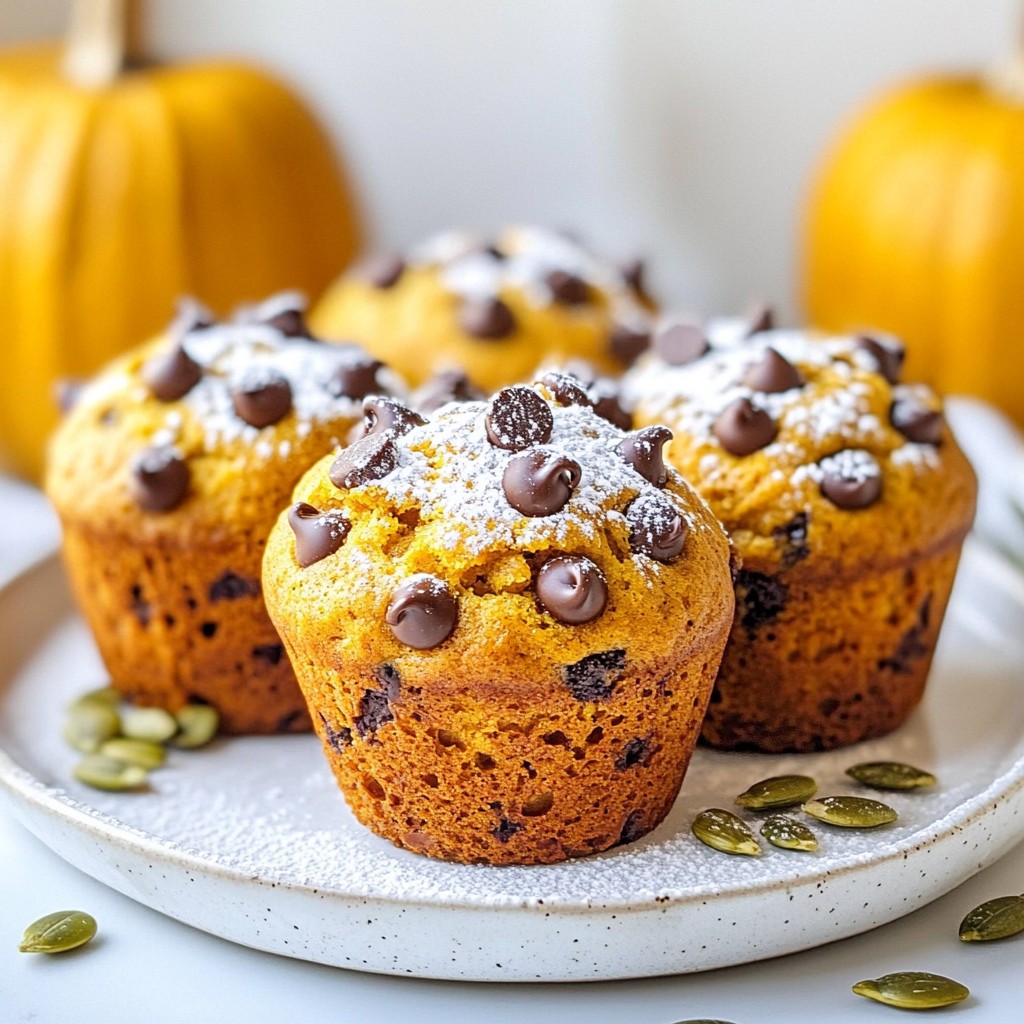 Chocolate Chip Pumpkin Muffins Scrumptious and Easy