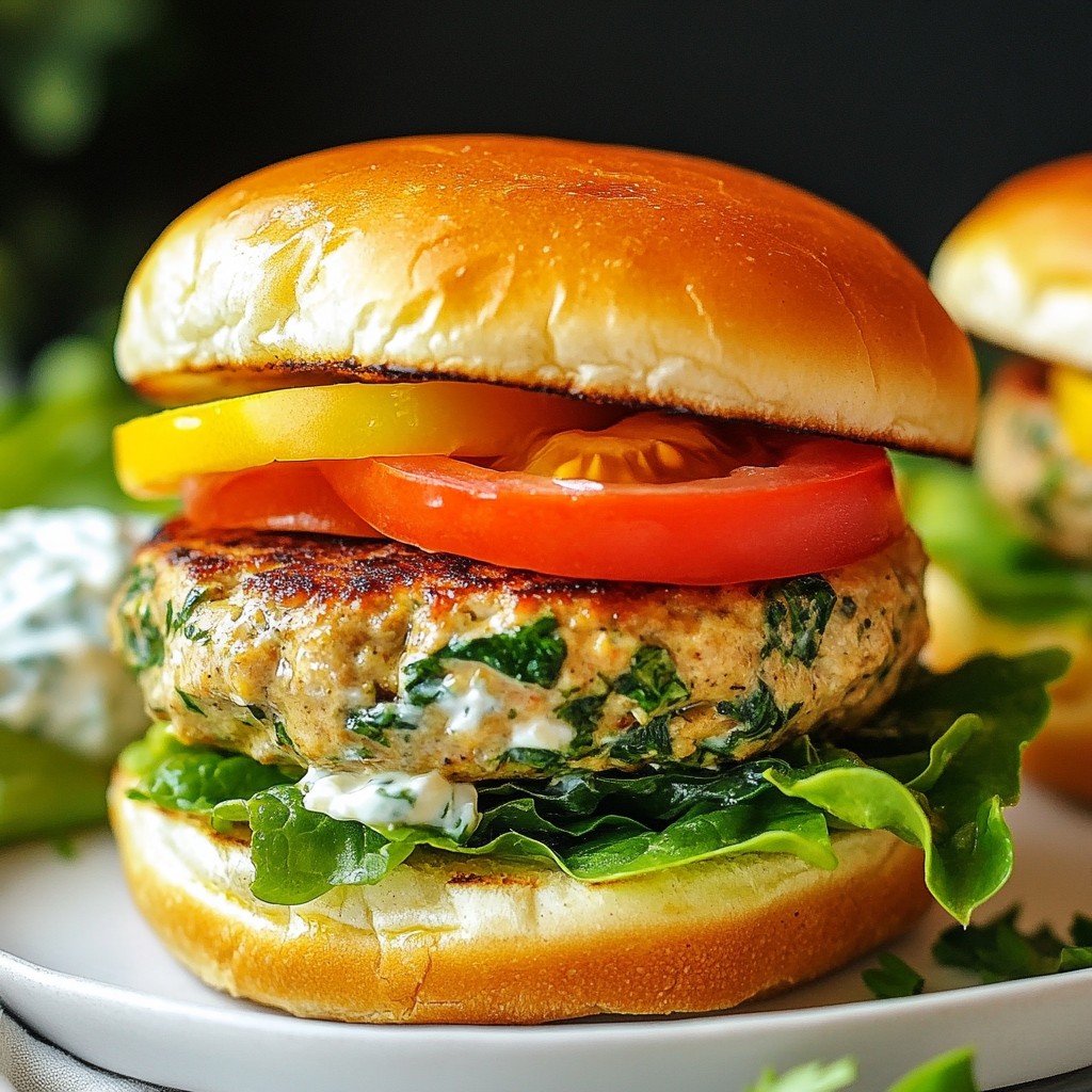 Spinach Feta Turkey Burgers Flavorful and Easy Recipe