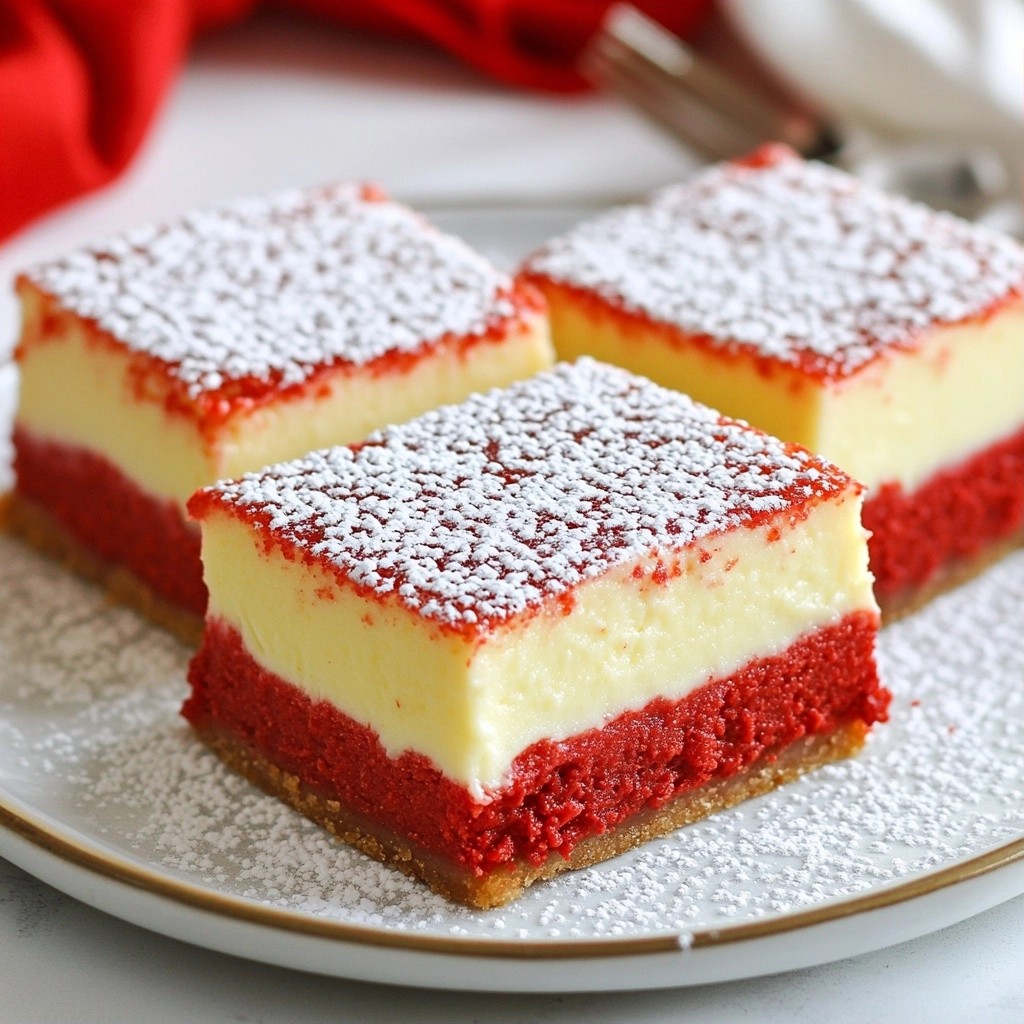 Decadent Southern Red Velvet Cheesecake Bars Delight