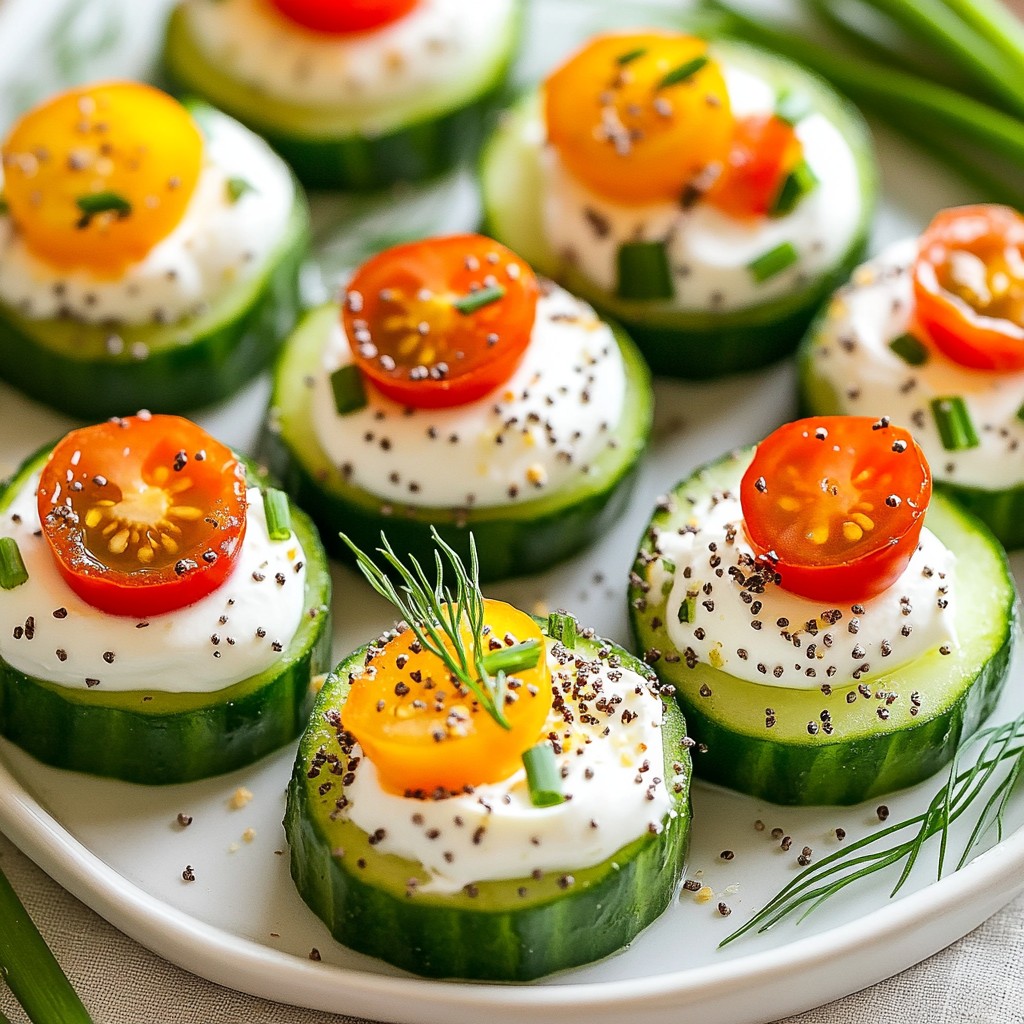 Everything Bagel Cucumber Bites Tasty Snack Idea