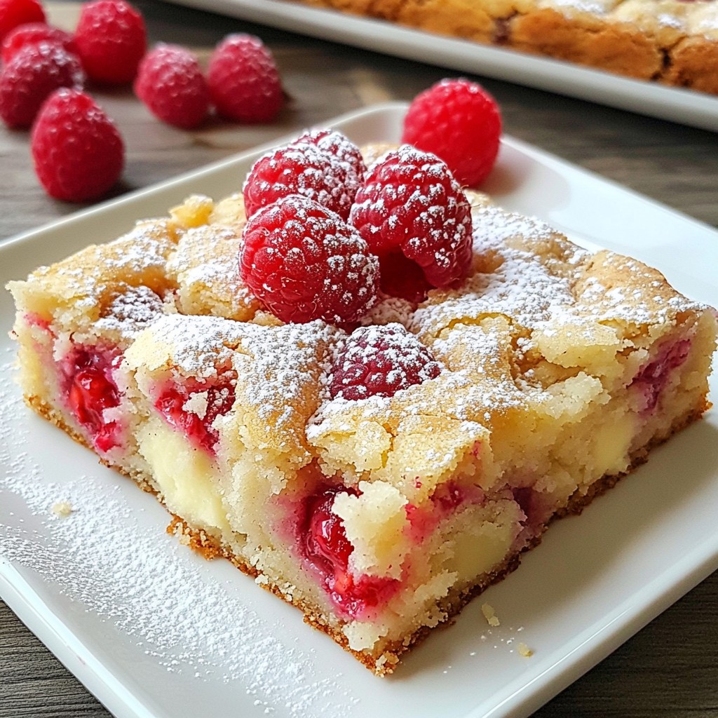 Raspberry White Chocolate Blondies Easy and Tasty Treat