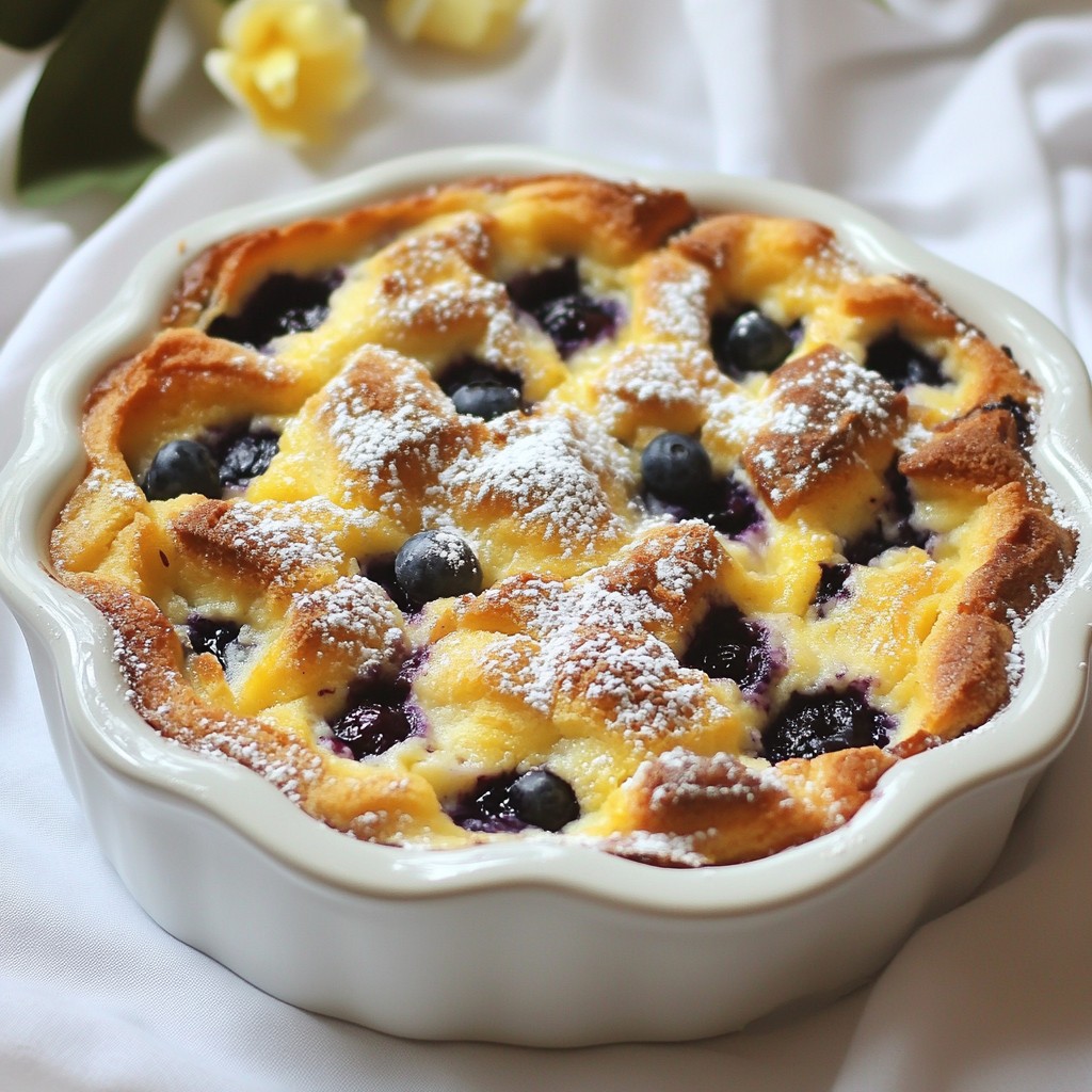 Comfort Food Blueberry Muffin Bread Pudding Delight
