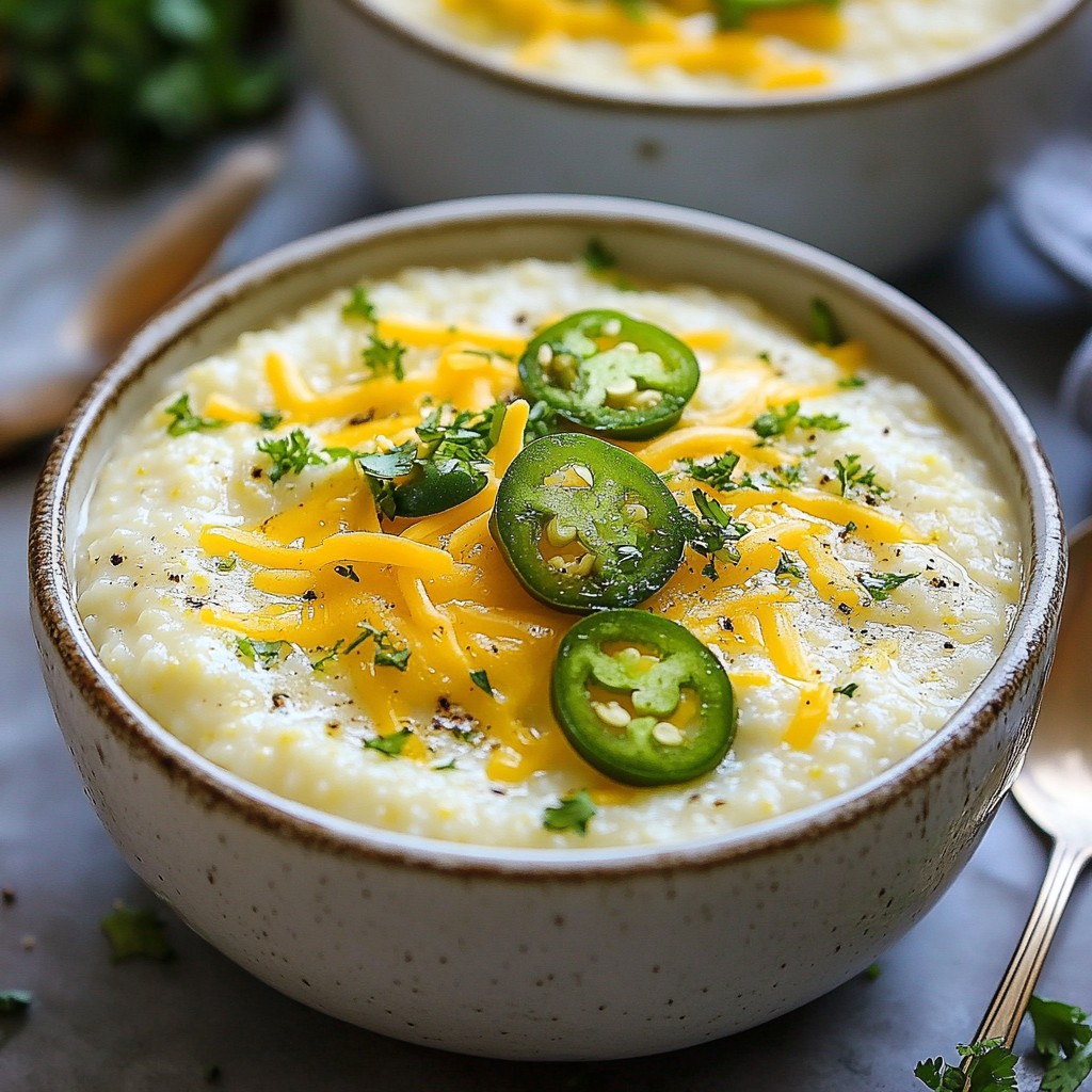 Creamy Homestyle Cheddar and Jalapeño Grits Delight