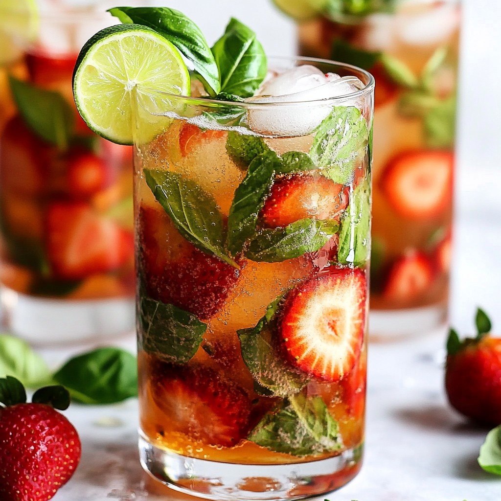 Strawberry Basil Mojito Mocktail Refreshing Delight