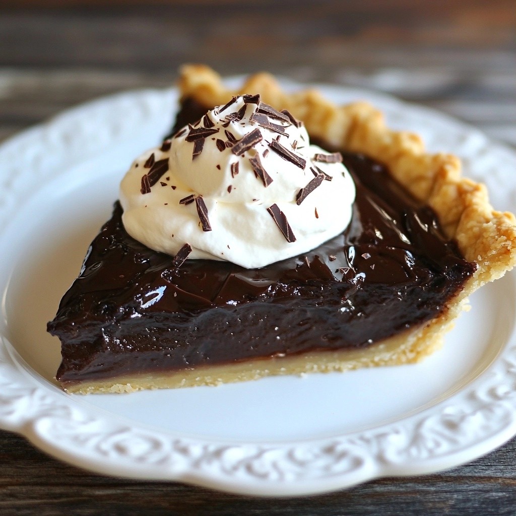 Grandma's Chocolate Chess Pie with Whipped Cream Delight