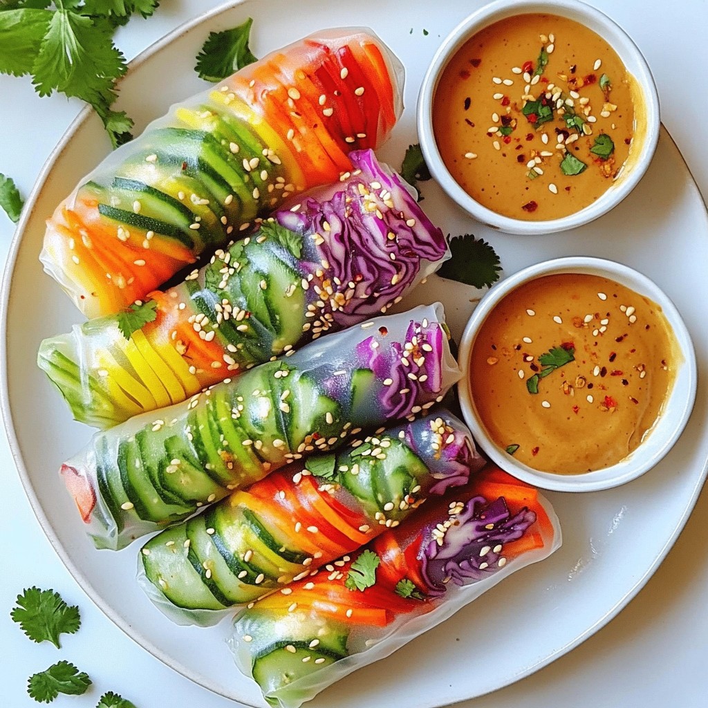 Vegan Rainbow Spring Rolls Fresh and Colorful Treat