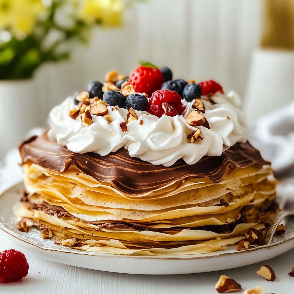Chocolate Hazelnut Crepe Cake Delightful Dessert Recipe