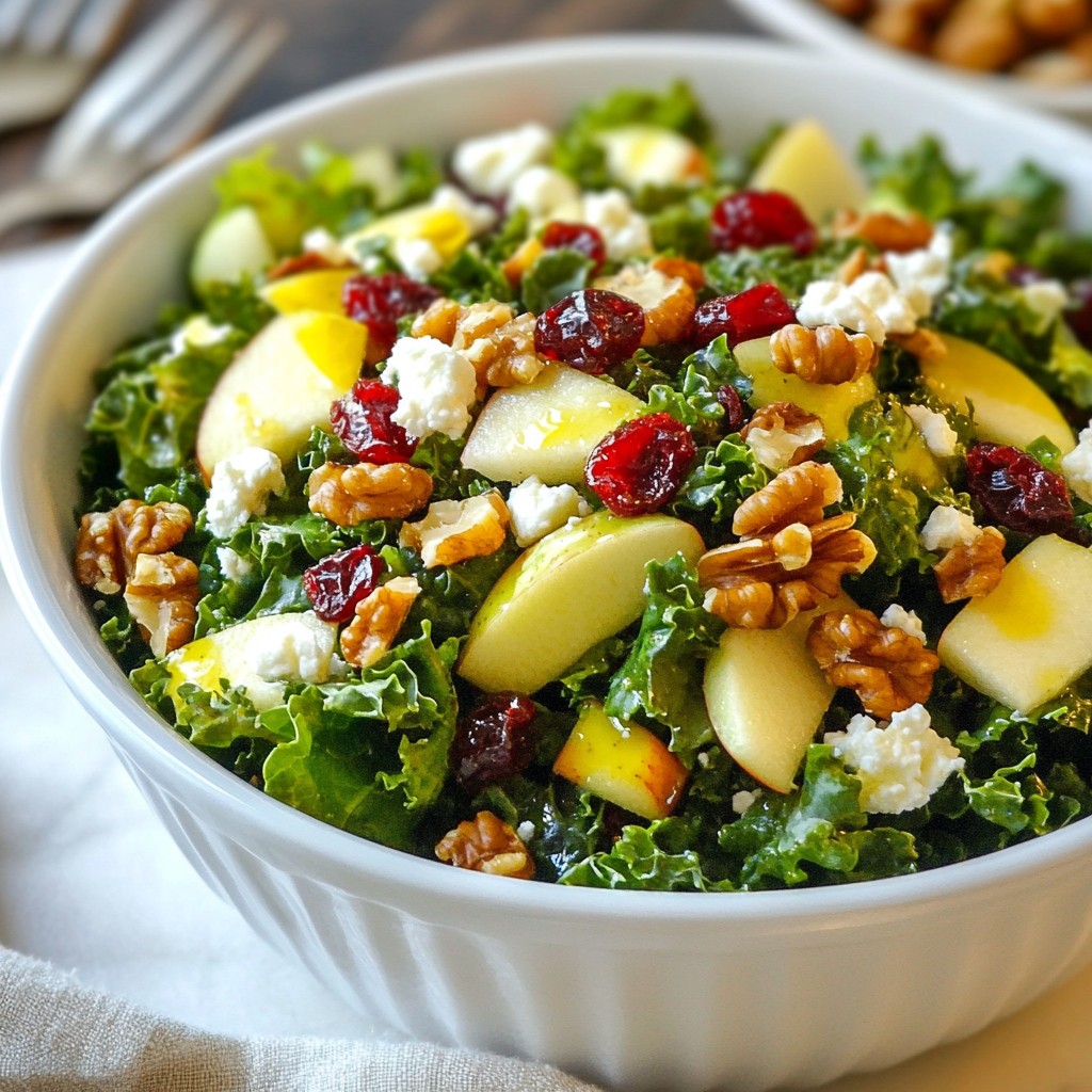 Kale Apple Cranberry Salad Fresh and Flavorful Dish