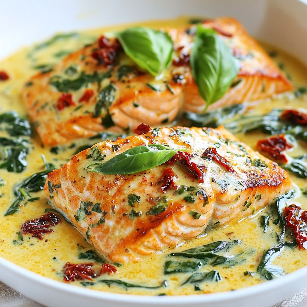 One Pot Creamy Tuscan Salmon Easy Weeknight Meal