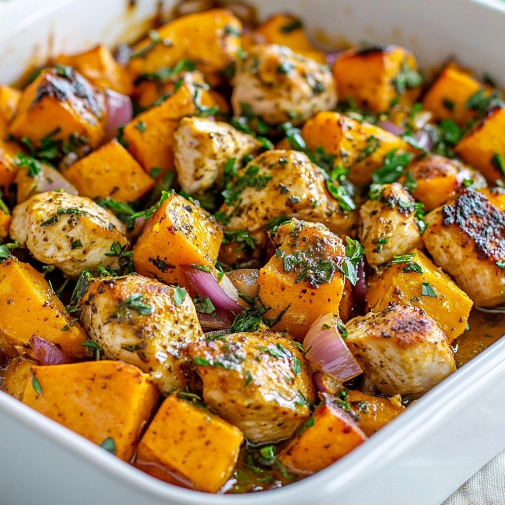 Hearty Old-Fashioned Sweet Potato and Chicken Bake Delight