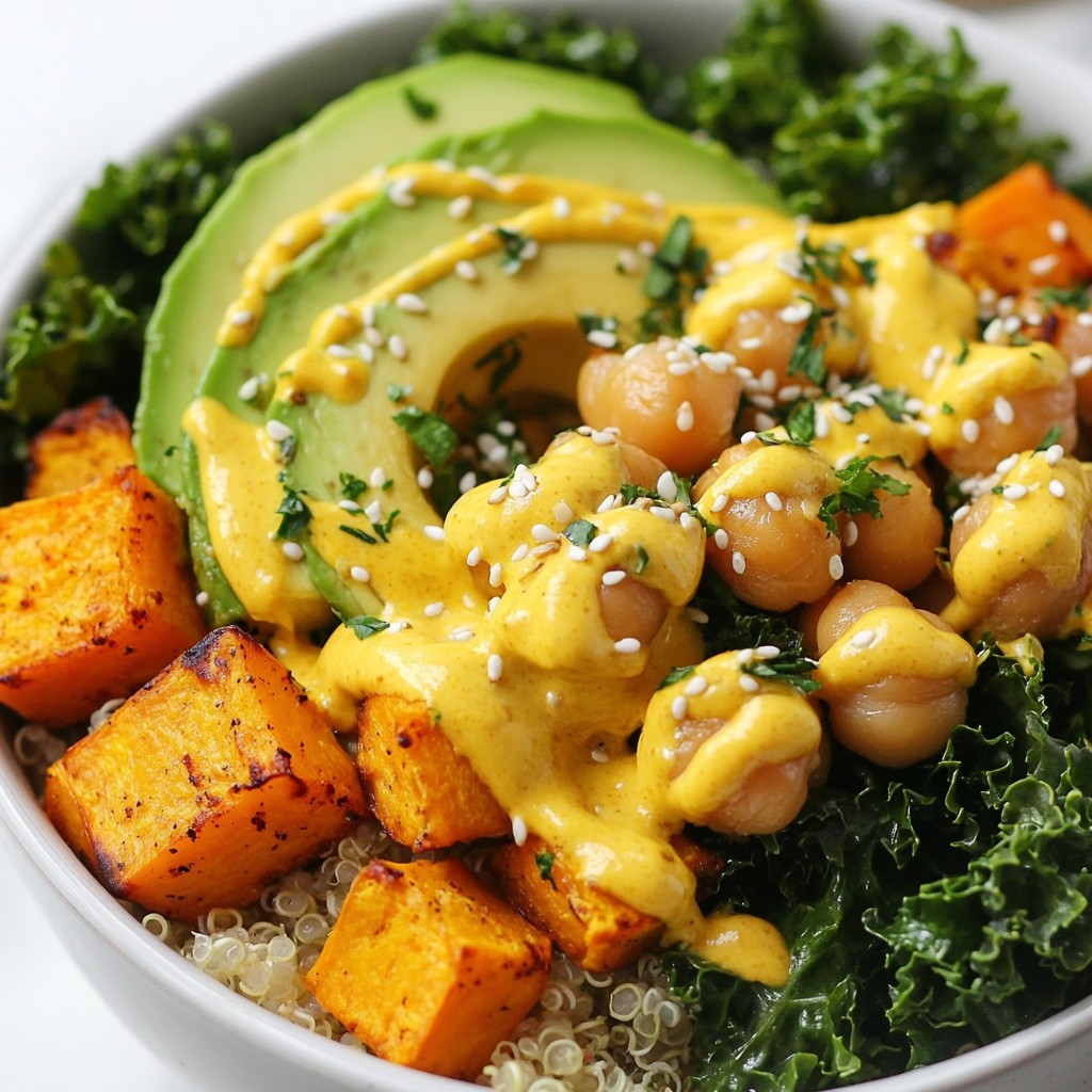 Sweet Potato Chickpea Buddha Bowl Packed with Flavor