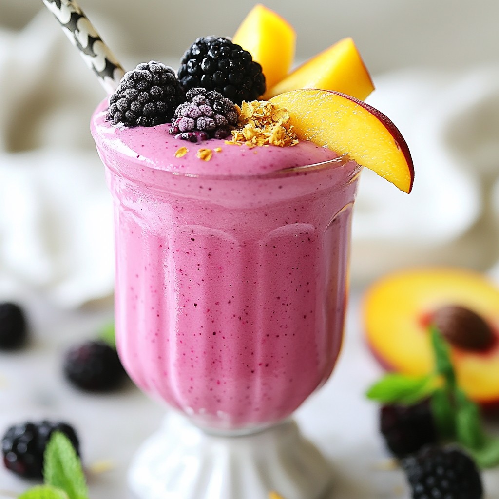 Blackberry Peach Smoothie Refreshing and Nutritious Drink
