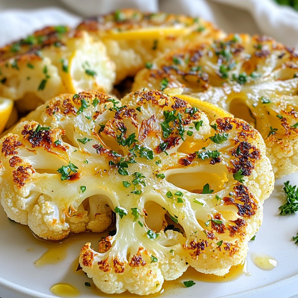 Lemon Garlic Roasted Cauliflower Steaks Flavor Boost