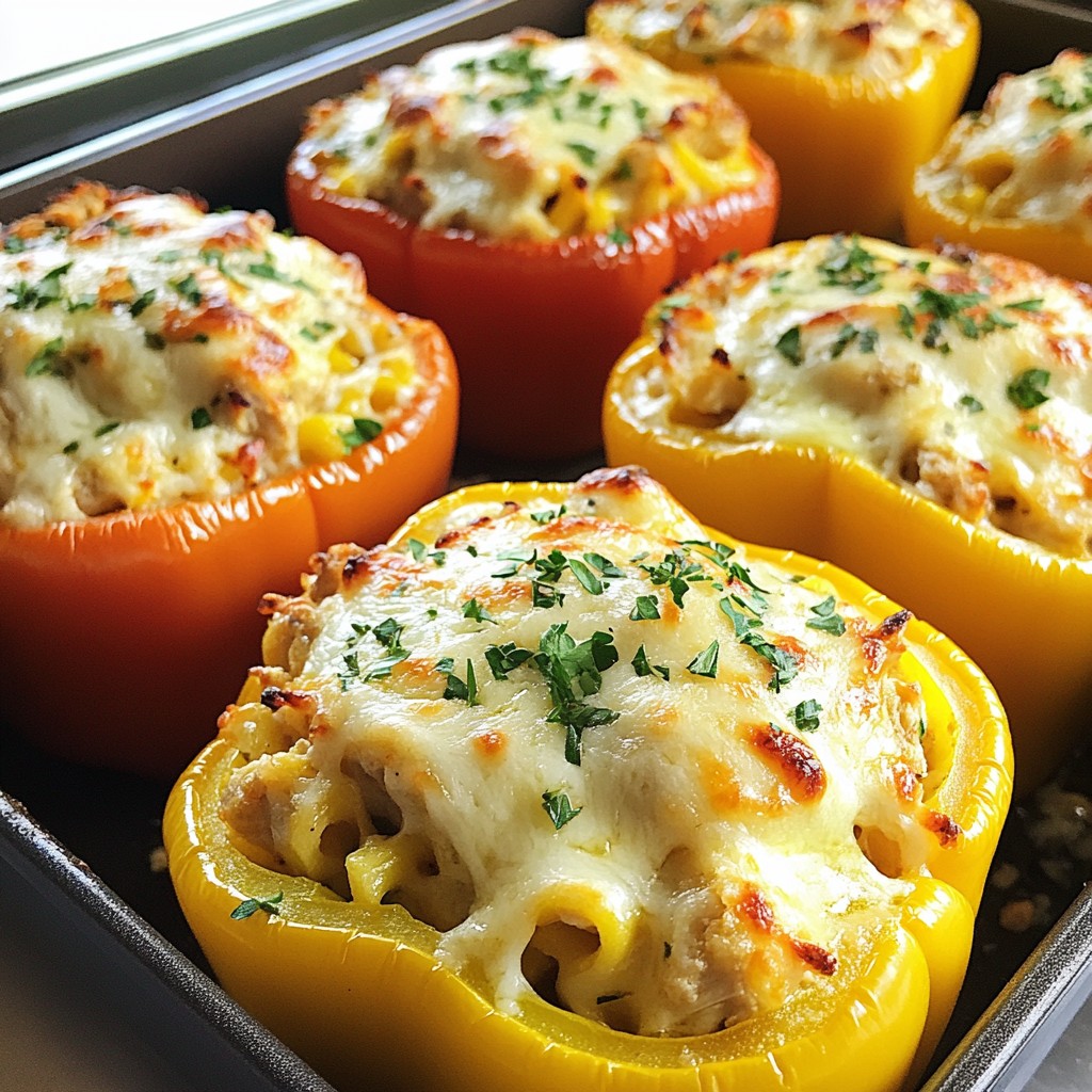Chicken Alfredo Stuffed Peppers Tasty and Filling Meal