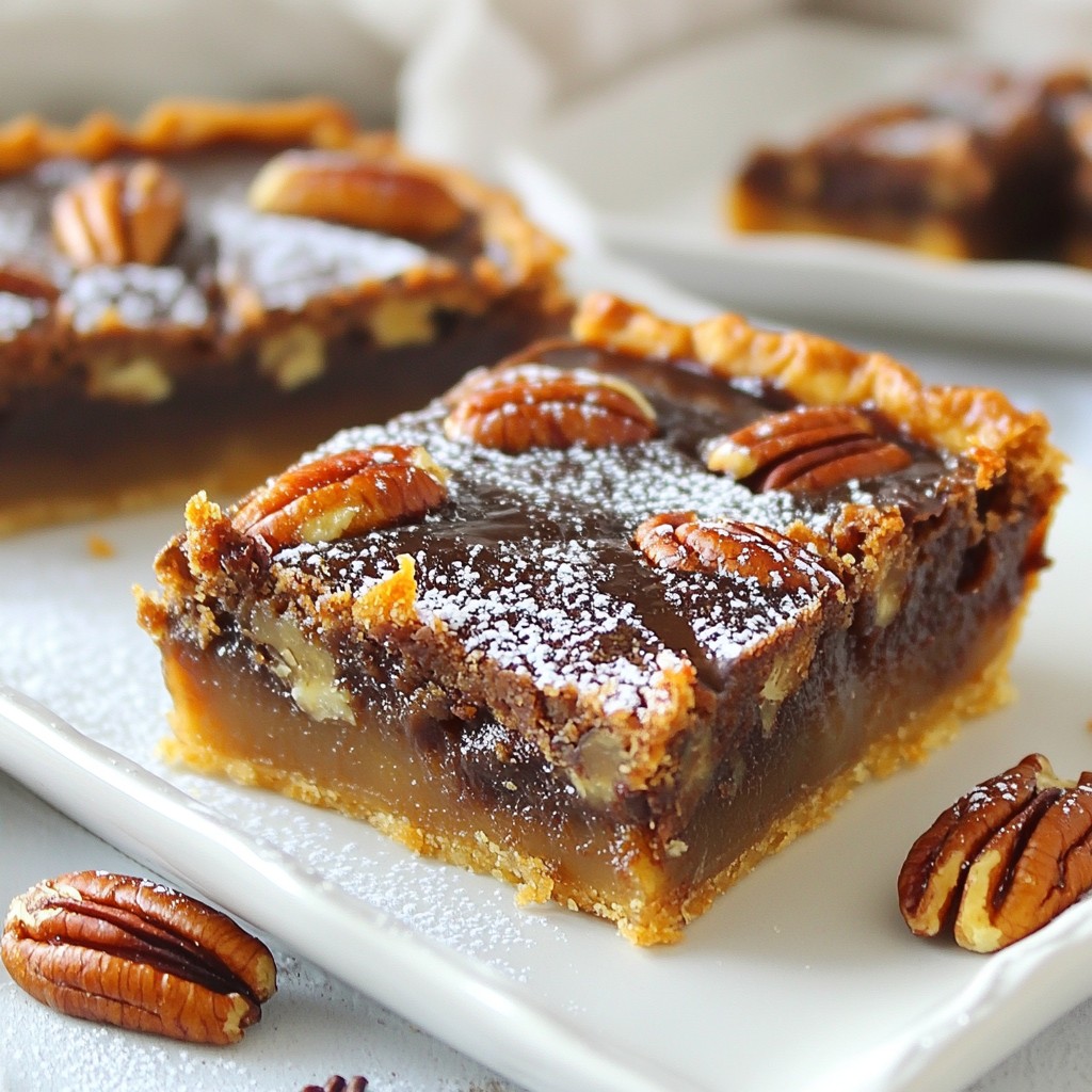 Comfort Food Chocolate Pecan Pie Bars Delightful Treat