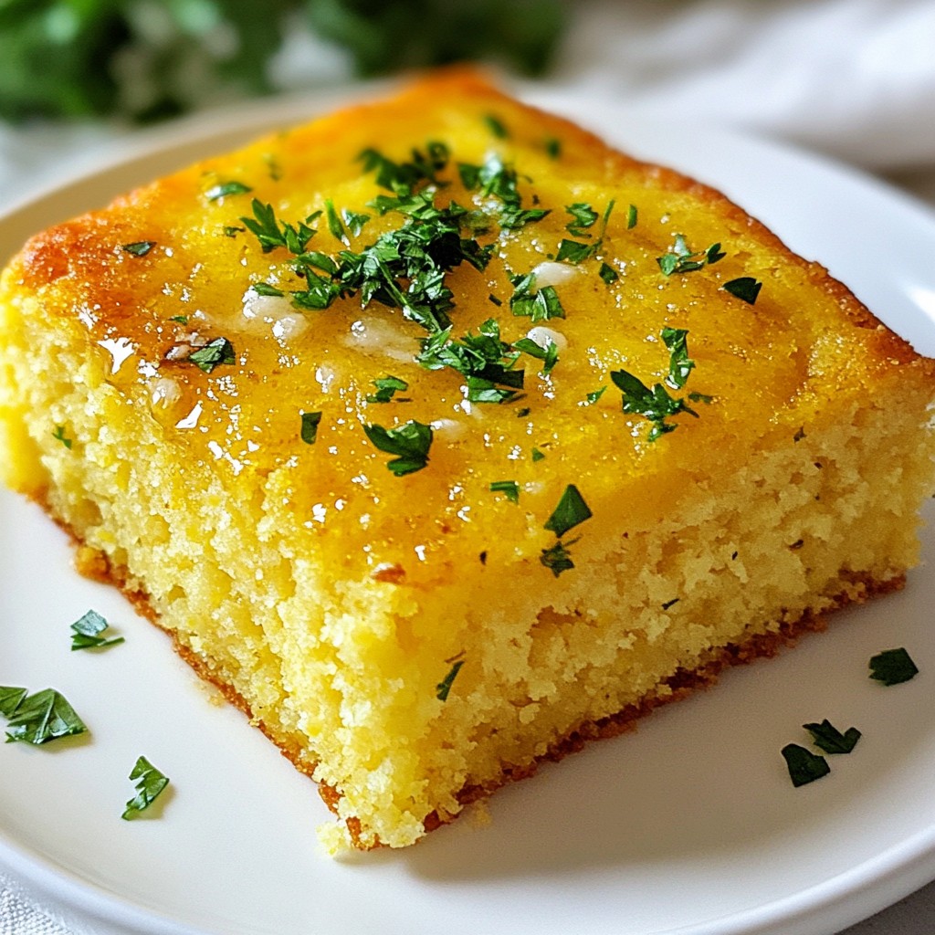 Homestyle Garlic Butter Cornbread Savory Comfort Food