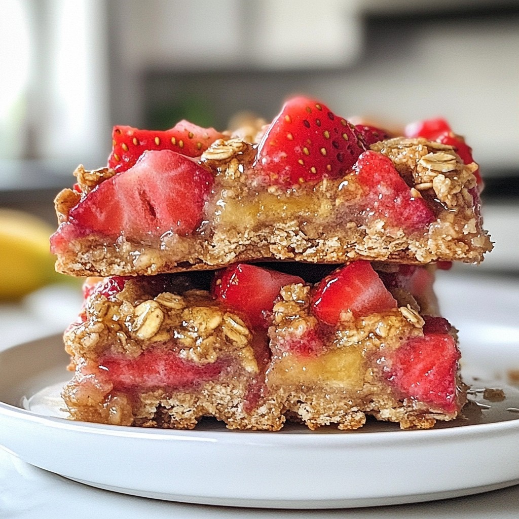 Strawberry Banana Oatmeal Bars Fresh and Tasty Snack