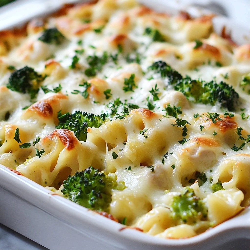 Creamy Homestyle Broccoli and Chicken Alfredo Bake Recipe