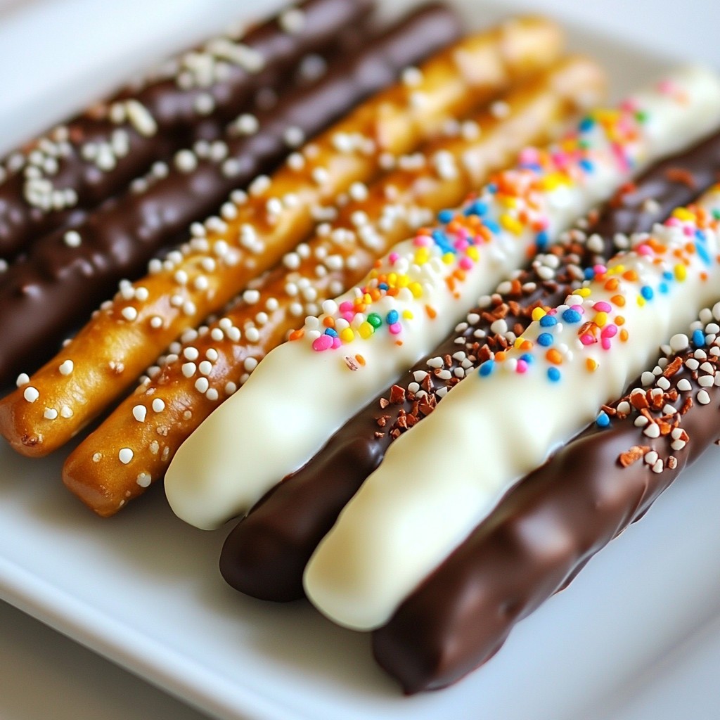 Chocolate Covered Pretzel Rods Delightful Snack Idea