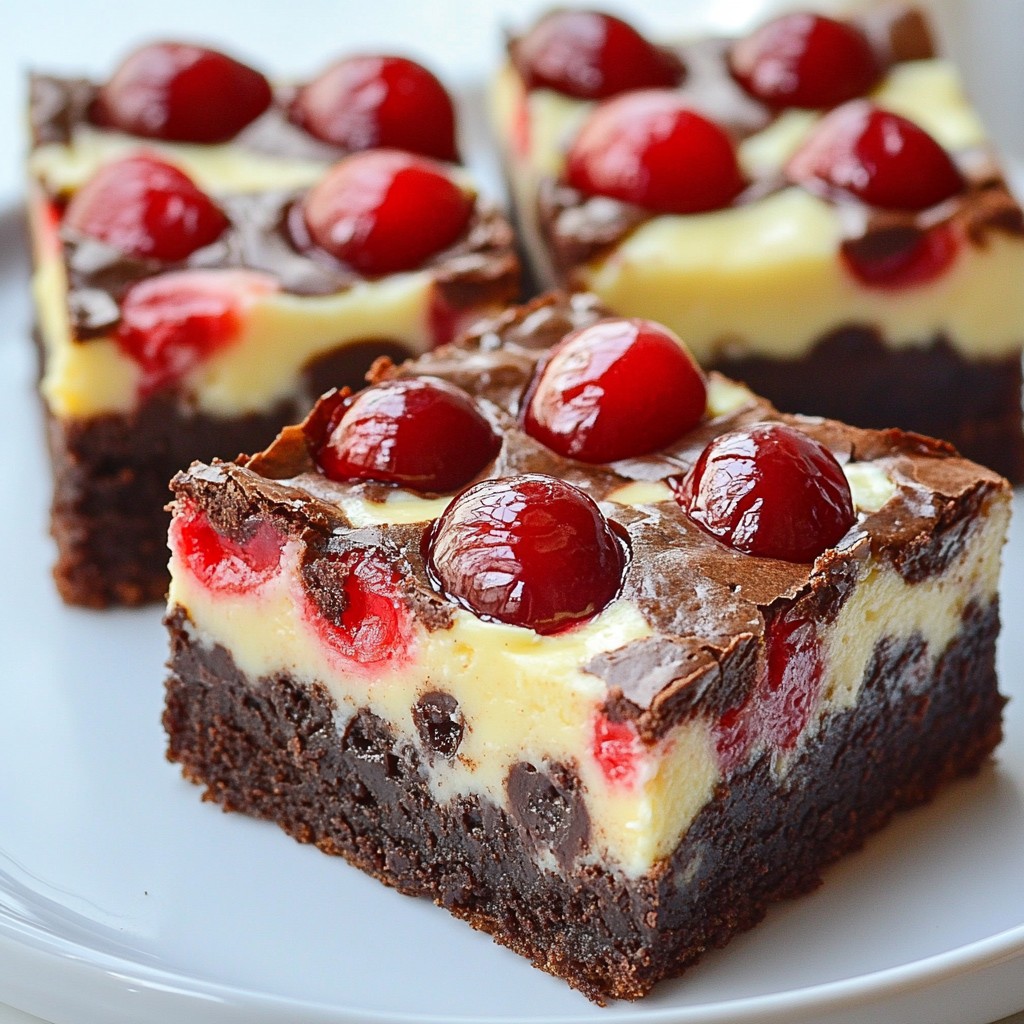 Chocolate Cherry Cheesecake Brownies Delightful Treat