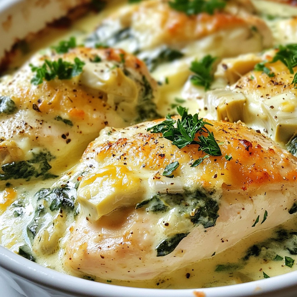 Homestyle Spinach and Artichoke Chicken Bake Recipe