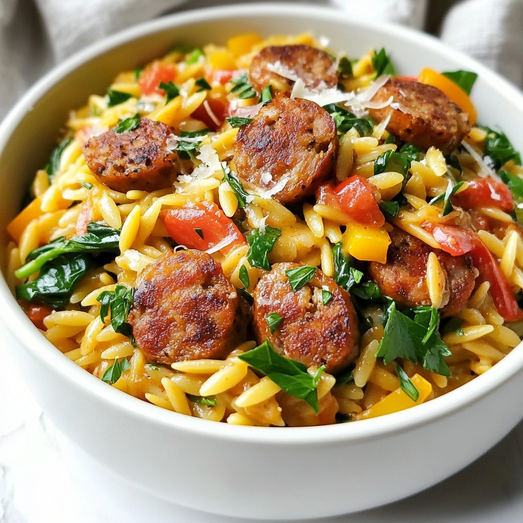 Creamy Cajun Orzo with Sausage Easy Weeknight Meal