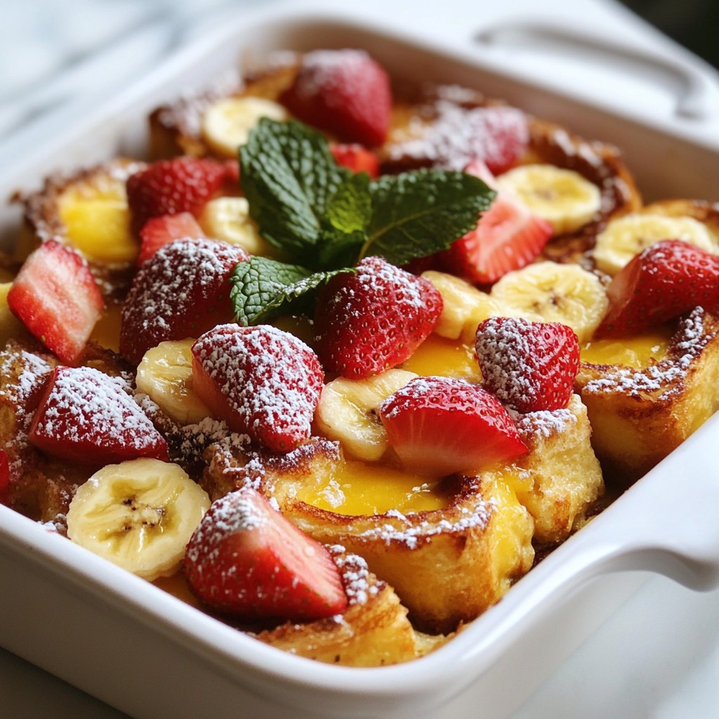 Strawberry Banana French Toast Casserole Delight