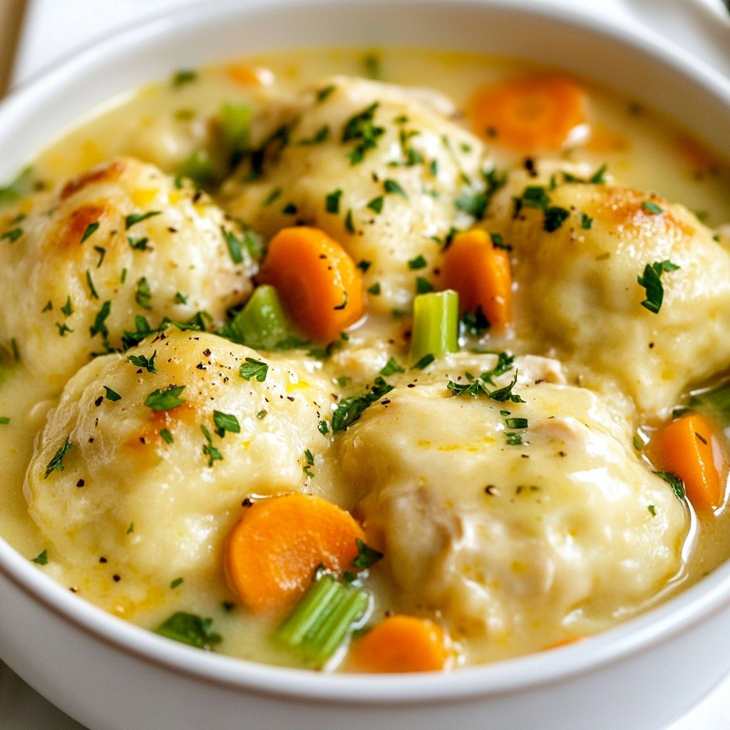 Cozy Chicken and Dumplings with Herbs Delight