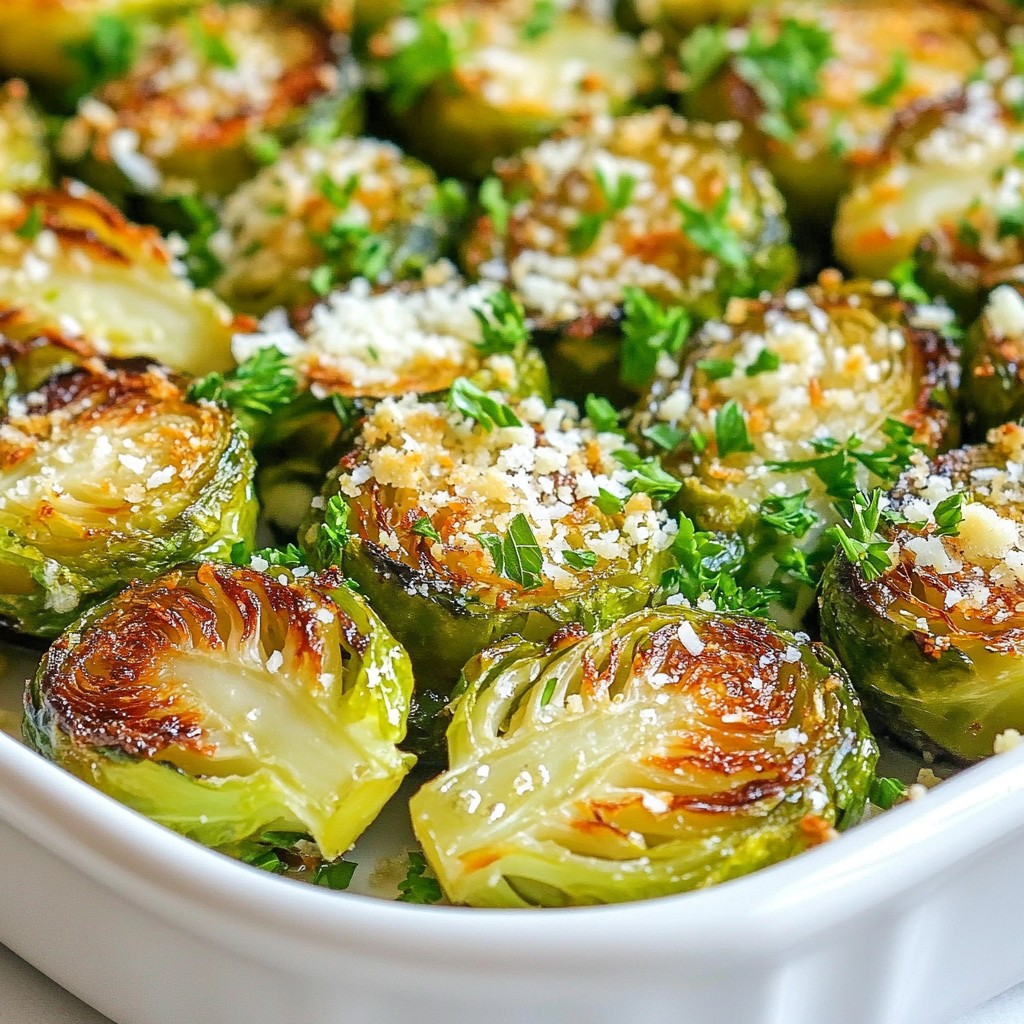 Garlic Parmesan Roasted Brussels Sprouts Delight