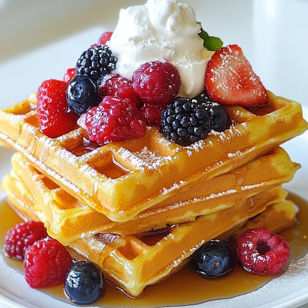 Fluffy Southern Cornmeal Waffles with Maple Syrup
