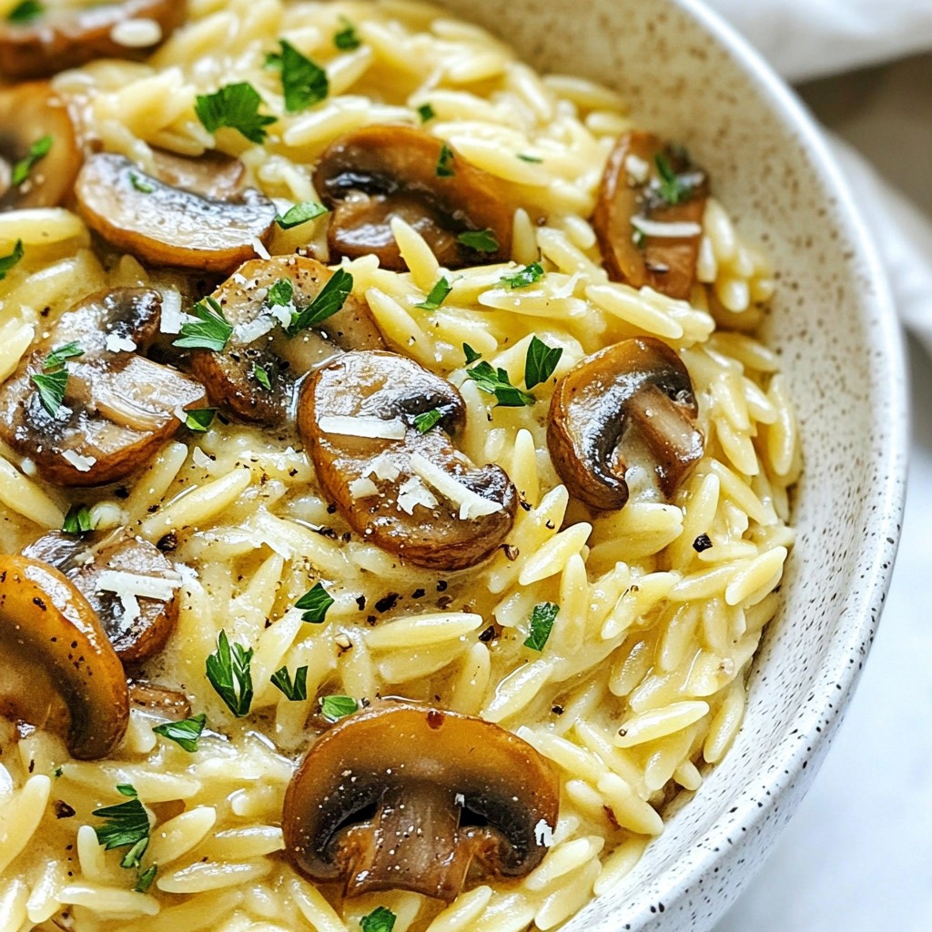 Creamy Mushroom Parmesan Orzo Quick and Tasty Recipe