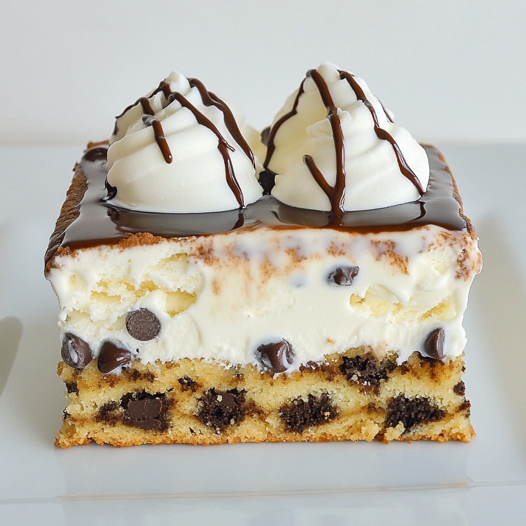 Chocolate Chip Cookie Ice Cream Sandwich Cake Delight