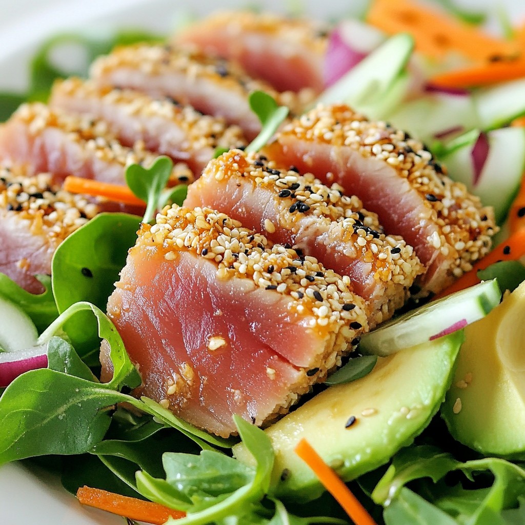 Sesame Crusted Ahi Tuna Salad Refreshing and Healthy