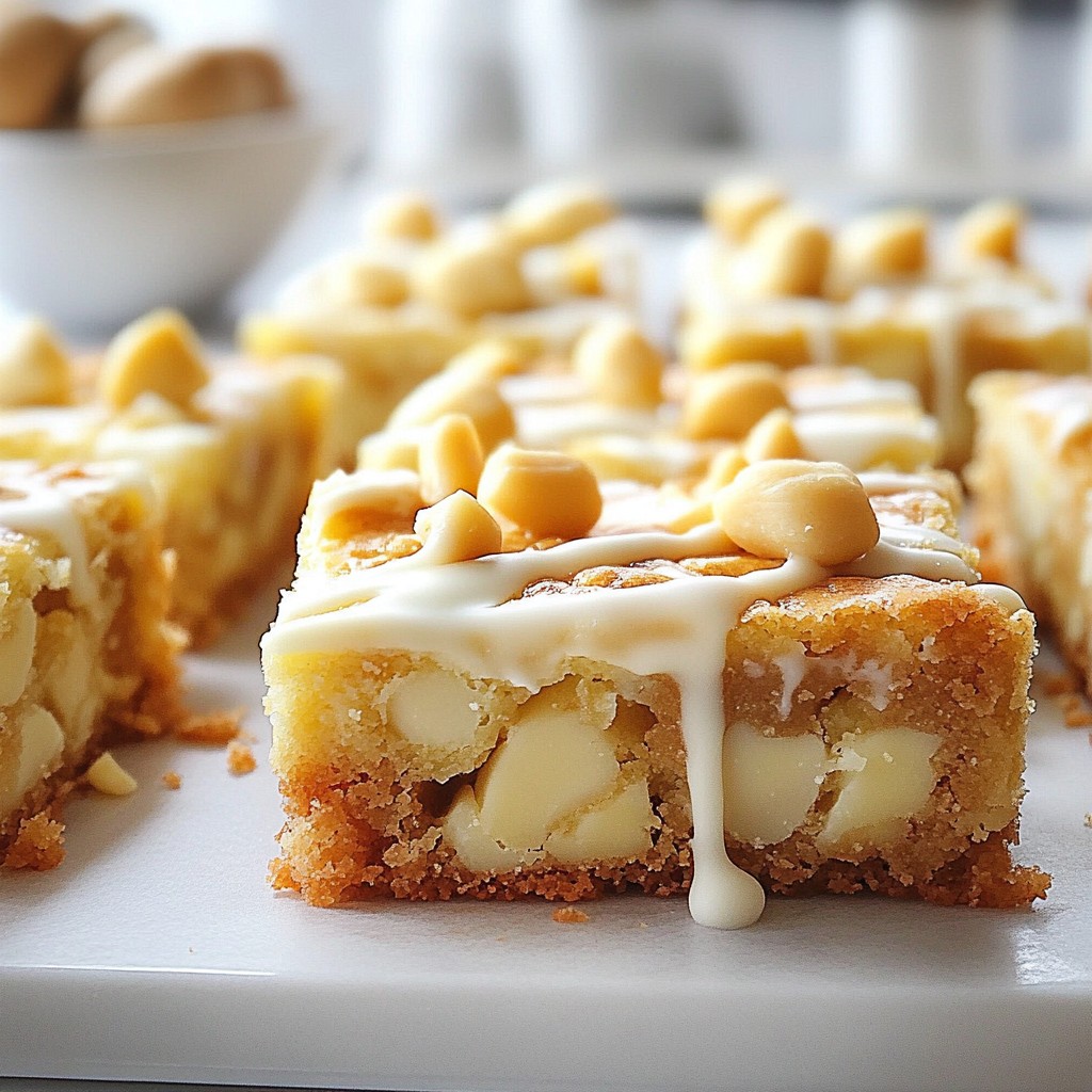 White Chocolate Macadamia Blondies Delicious Treat