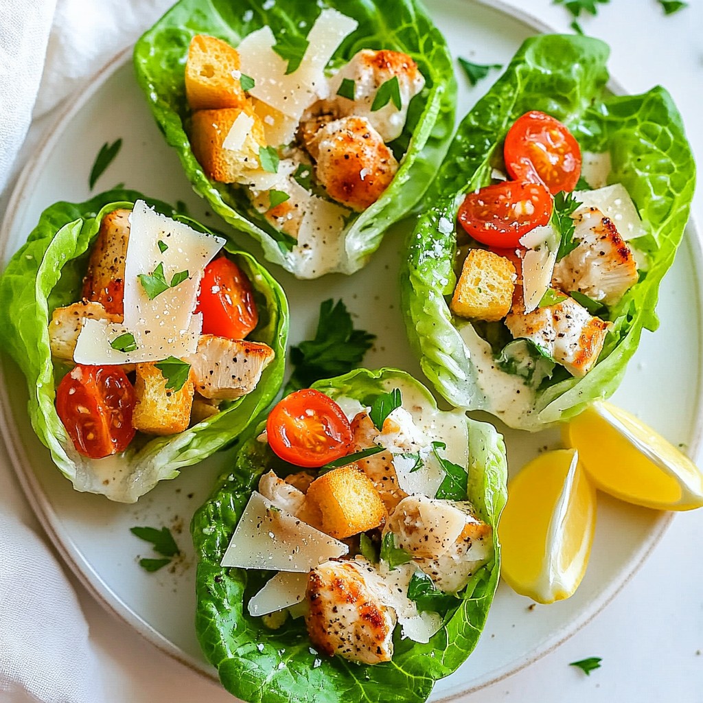 Caesar Salad Lettuce Cups Fresh and Flavorful Bites